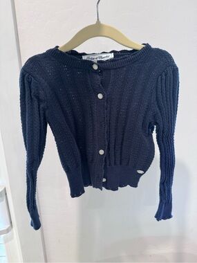 Tartine et chocolat Navy Knit Button Cardigan